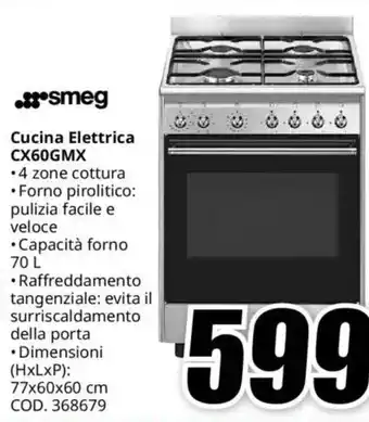 MediaWorld smeg Cucina Elettrica CX60GMX offerta