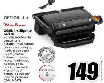 MediaWorld Moulinex Griglia intelligente GI7178 offerta