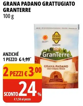 Tigros Grana padano grattugiato GRANTERRE offerta