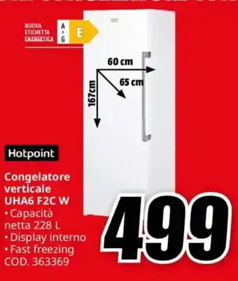 MediaWorld Hotpoint Congelatore verticale UHA6 F2C W offerta