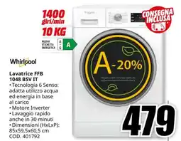 MediaWorld Whirlpool Lavatrice FFB 1048 BSV IT offerta