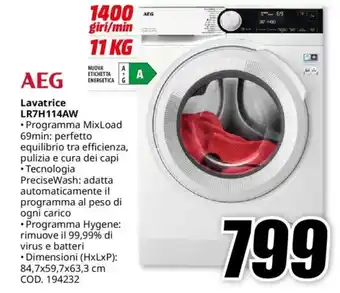 MediaWorld AEG Lavatrice LR7H114AW offerta