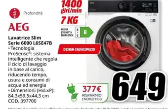 MediaWorld AEG Lavatrice Slim Serie 6000 L6SE47B offerta