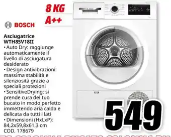 MediaWorld BOSCH Asciugatrice WTH85V18II offerta