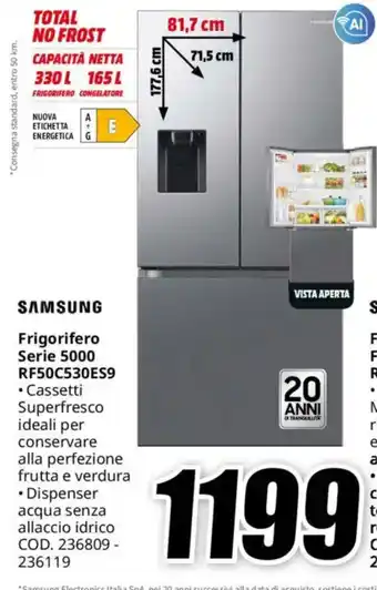 MediaWorld SAMSUNG Frigorifero Serie 5000 RF50C530ES9 offerta