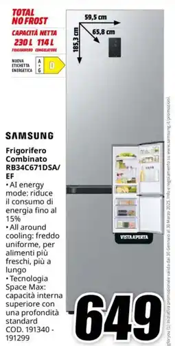 MediaWorld SAMSUNG Frigorifero Combinato RB34C671DSA/ EF offerta