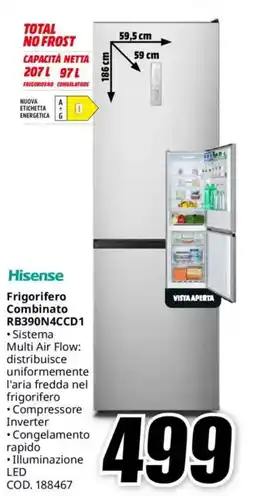 MediaWorld Hisense Frigorifero Combinato RB390N4CCD1 offerta