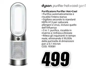 MediaWorld dyson purifier hot+cool gen1 offerta