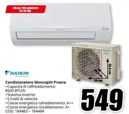 MediaWorld DAIKIN Condizionatore Monosplit Proera offerta