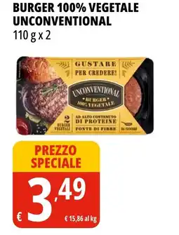 Tigros Burger 100% vegetale UNCONVENTIONAL offerta