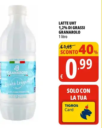 Tigros Latte uht 1,2% di grassi GRANAROLO offerta