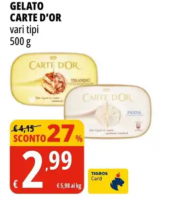 Tigros Gelato CARTE D'OR offerta