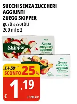 Tigros Succhi senza zuccheri aggiunti ZUEGG SKIPPER offerta