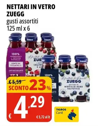 Tigros Nettari in vetro ZUEGG offerta