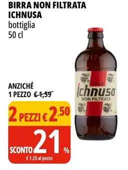 Tigros Birra non filtrata ICHNUSA bottiglia offerta