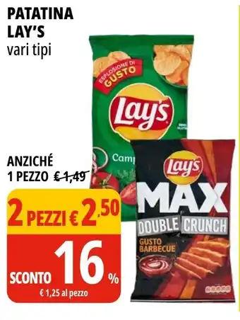 Tigros Patatina LAY'S vari tipi offerta