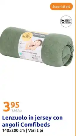Action Lenzuolo in jersey con angoli Comfibeds offerta
