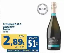 Sigma Prosecco d.o.c. extra dry zonin offerta