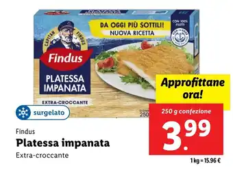 Lidl Findus Platessa impanata offerta