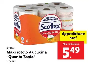 Lidl Scottex Maxi rotolo da cucina "Quanto Basta" offerta