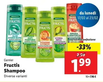 Lidl Garnier Fructis Shampoo offerta