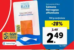 Lidl Gastronomia di Mare Salmone Norvegese affumicato offerta