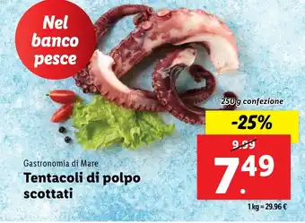 Lidl Gastronomia di Mare Tentacoli di polpo scottati offerta