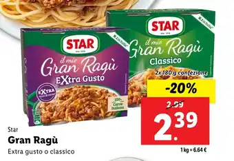 Lidl Star Gran Ragù Extra gusto o classico offerta