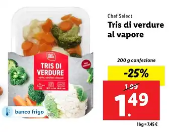 Lidl Chef Select Tris di verdure al vapore offerta