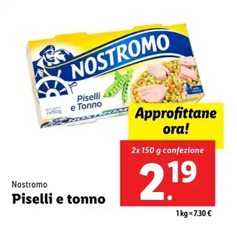 Lidl Nostromo Piselli e tonno offerta