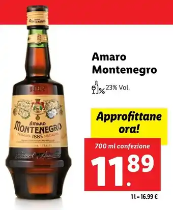 Lidl Amaro Montenegro offerta