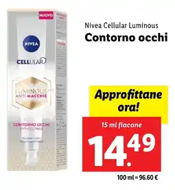 Lidl Nivea Cellular Luminous Contorno occhi offerta