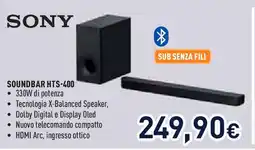 Unieuro SONY SOUNDBAR HTS-400 offerta