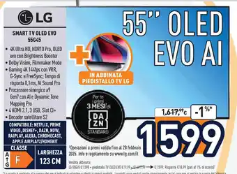 Unieuro LG SMART TV OLED EVO 55G45 offerta