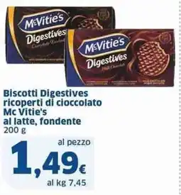 Sigma Biscotti digestives ricoperti di cioccolato mc vitie's  al latte, fondente offerta