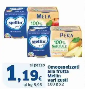 Sigma Omogeneizzati alla frutta mellin vari gusti offerta