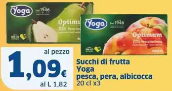 Sigma Succhi di frutta yoga pesca, pera, albicocca offerta