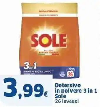 Sigma Sole detersivo in polvere 3 in 1 sole 26 lavaggi offerta