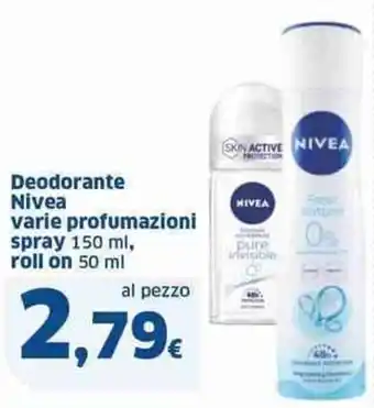 Sigma Deodorante nivea varie profumazioni spray roll on offerta