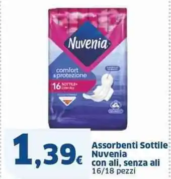 Sigma Assorbenti sottile nuvenia con ali, senza ali 16/18 pezzi offerta