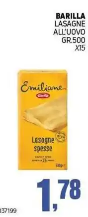 Migro Barilla lasagne all'uovo offerta