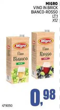 Migro Migro vino in brick bianco-rosso offerta