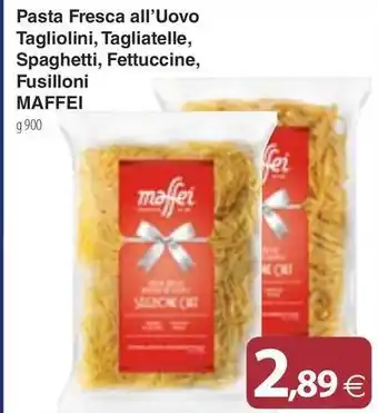 Docks Market Pasta Fresca all’Uovo Tagliolini, Tagliatelle, Spaghetti, Fettuccine, Fusilloni MAFFEI offerta