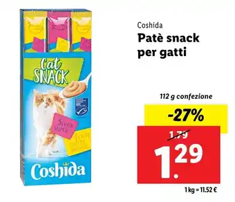 Lidl Coshida Patè snack per gatti offerta