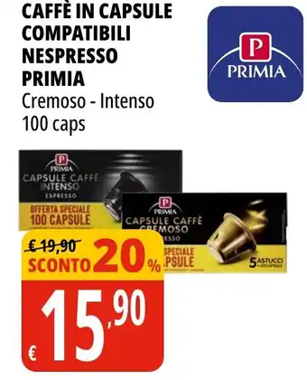 Tigros Caffè in capsule compatibili nespresso PRIMIA offerta