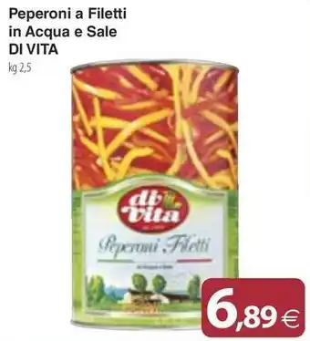 Docks Market Peperoni a Filetti in Acqua e Sale DI VITA offerta