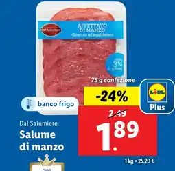 Lidl Dal Salumiere Salume di manzo offerta