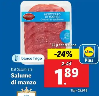 Lidl Dal Salumiere Salume di manzo offerta