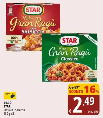 Tigros Ragù STAR offerta