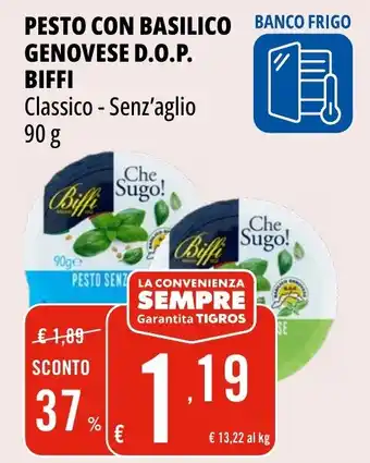 Tigros Pesto con basilico genovese d.o.p. BIFFI offerta